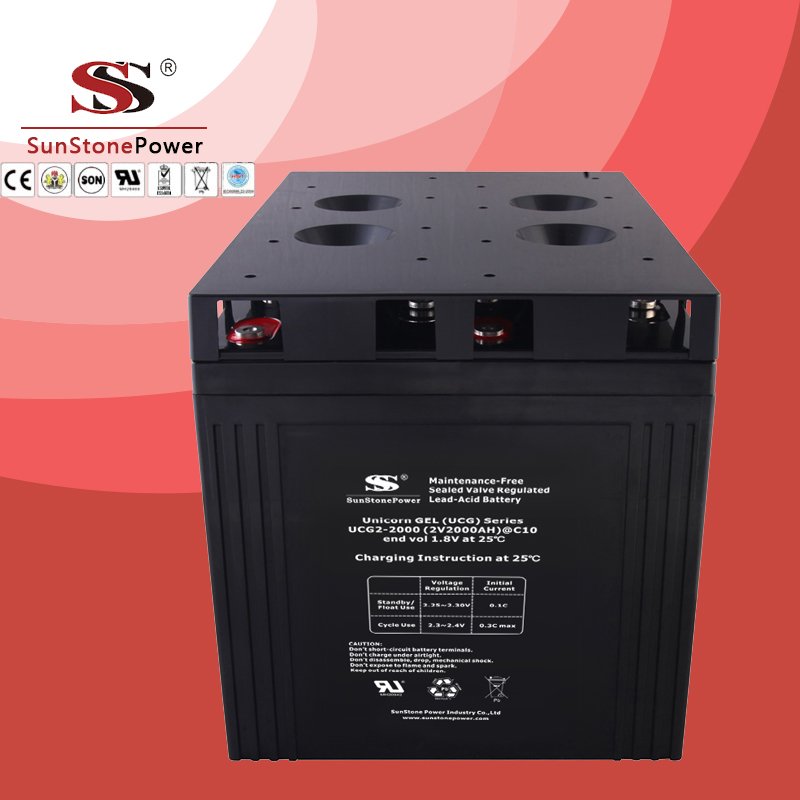 UCG series 2V 2000AH Solar GEL battery Deep cycle battery Solar Control system Battery 