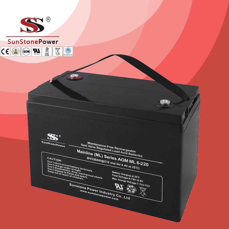 Solar Battery Deep Cycle Battery 6v 220ah AGM Lead Acid Battery